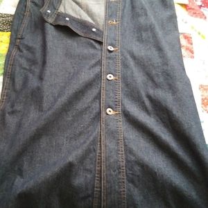 Button down denim skirt